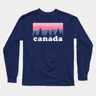 Canada Pine Tree Sunset Long Sleeve T-Shirt